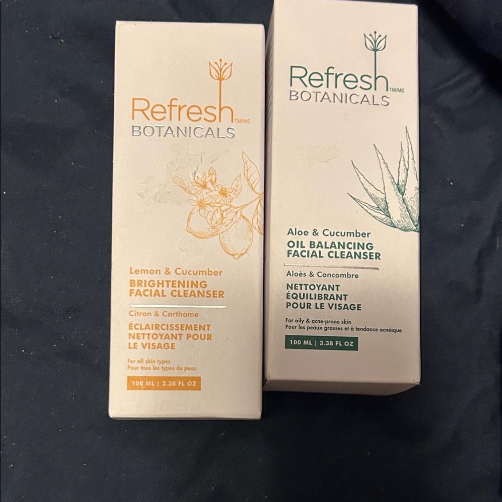 Refresh Botanicals Lemon & Cucumber, Aloe & Cucumber Facial Cleanser Duo